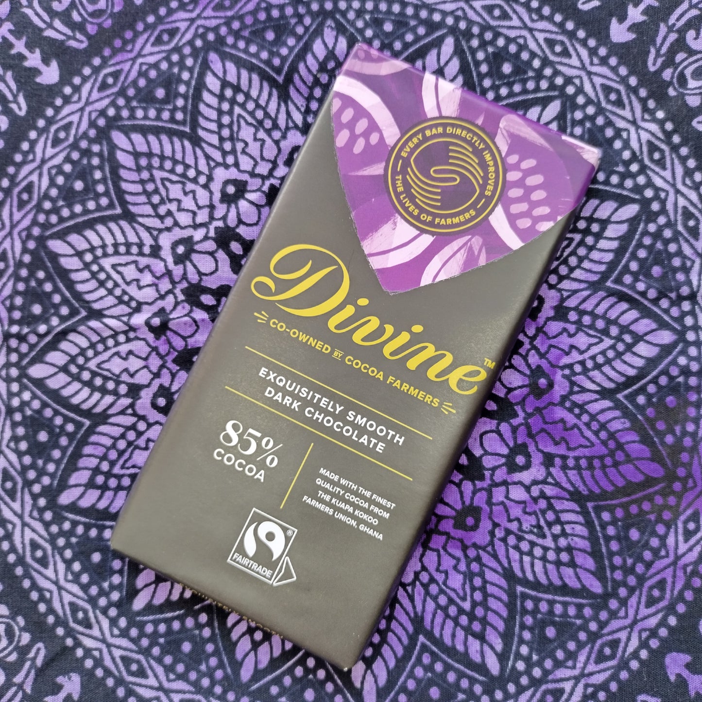 Divine 85% Dark Chocolate Bar 90g