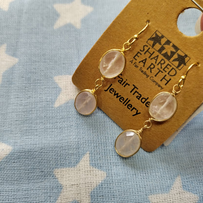 Rose Quartz Droplet Earrings