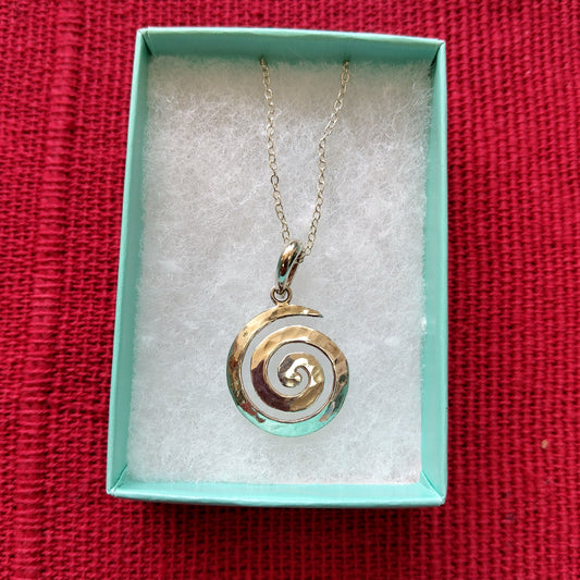 925 Sterling Silver Magic Spiral Necklace Pendant