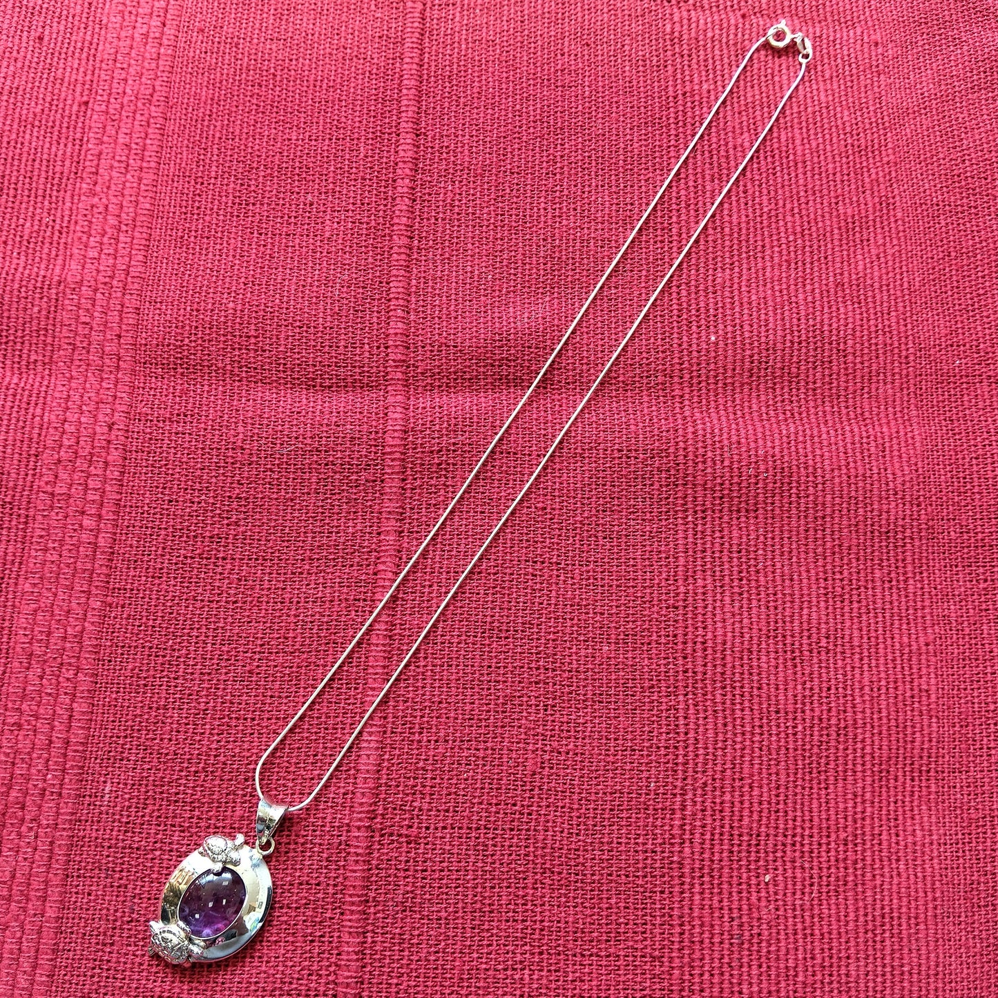 925 Sterling Silver Turtles & Amethyst Necklace Pendant