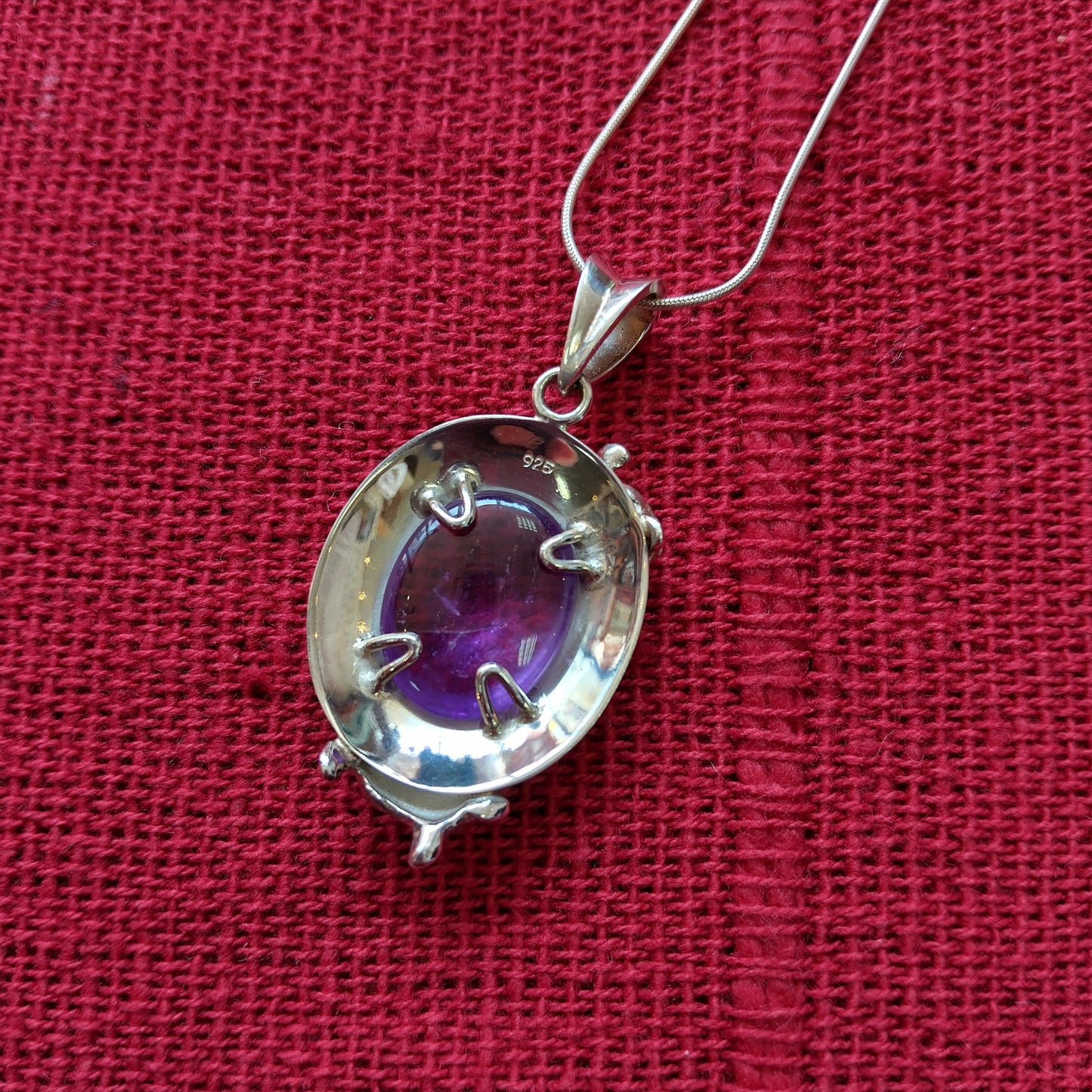 925 Sterling Silver Turtles & Amethyst Necklace Pendant