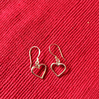 925 Sterling Silver Heart Drop Earrings