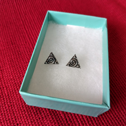925 Sterling Silver Triangle Stud Earrings
