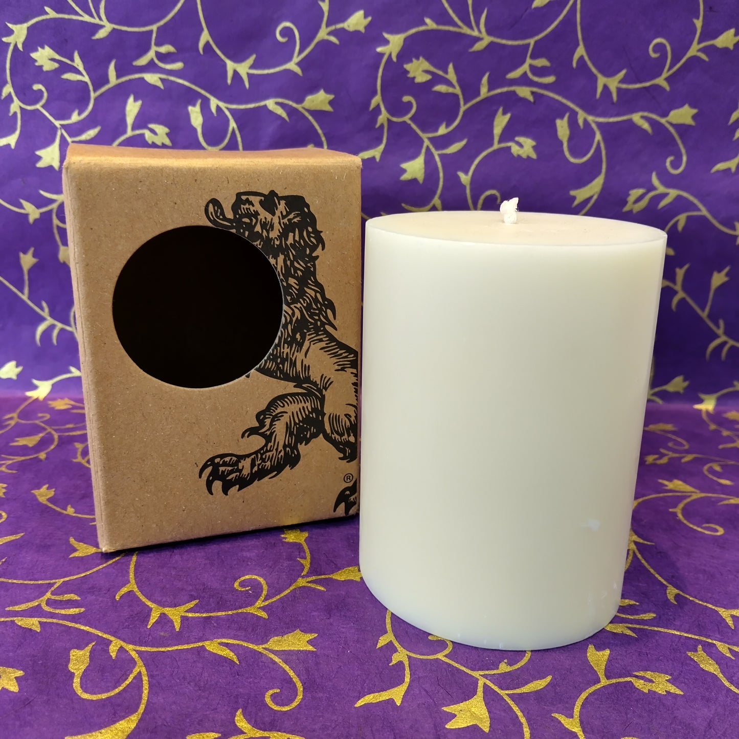 British Colour Standard Ivory Pillar Candle