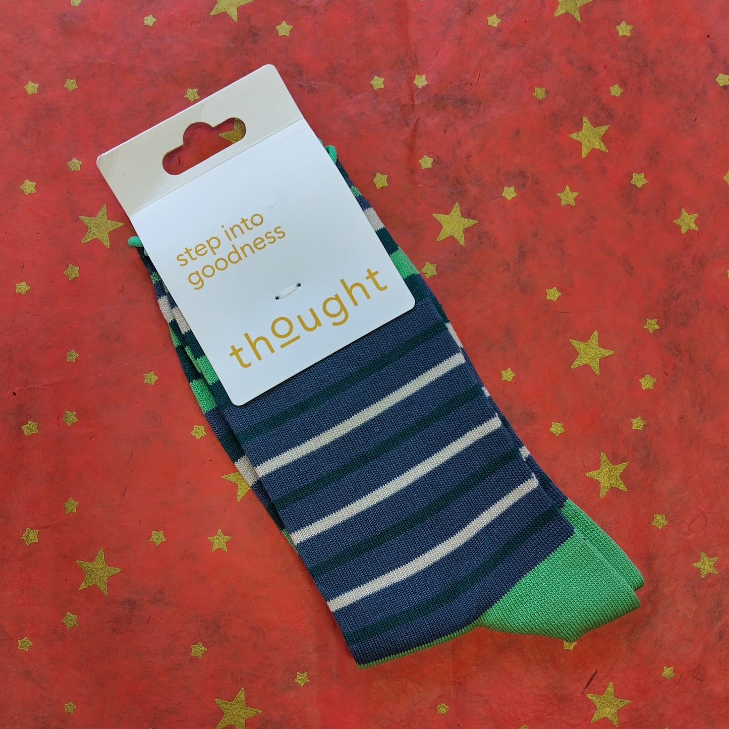 Thought Bamboo Socks - Green  Stripes