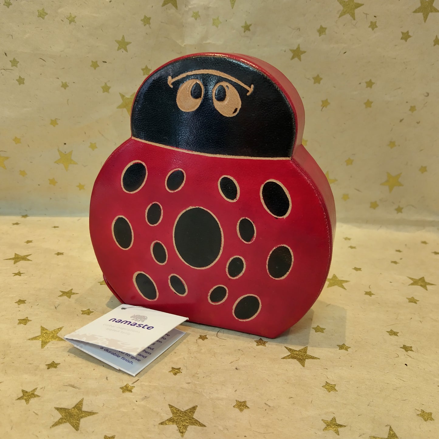 Leather Ladybird Money Box