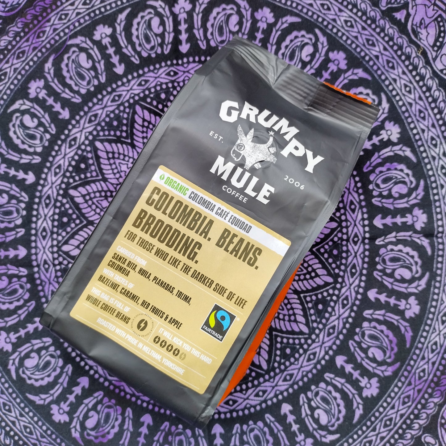 Grumpy Mule Colombia Cafe Equidad Whole Coffee Beans